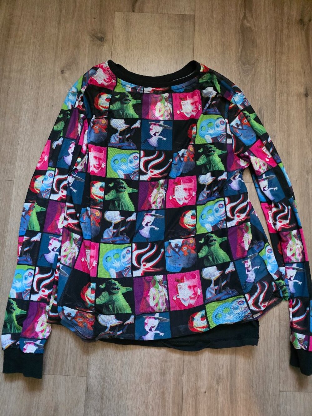 Nightmare Before Christmas Sheer Long-sleeved Motif top Small